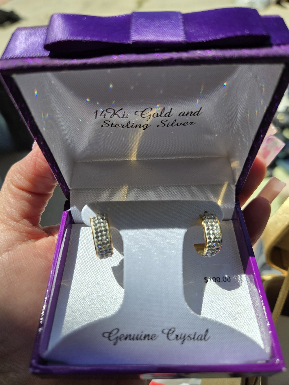 Kohl's Gold Tone Crystal Huggie Hoop Earrings - Gold and Clear